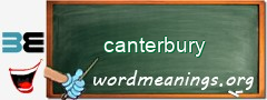 WordMeaning blackboard for canterbury